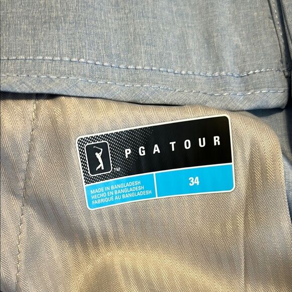 PGA TOUR Size 34 Classic Blue Flat Front Shorts Golf Athleisure Coastal Stretch - Picture 6 of 7